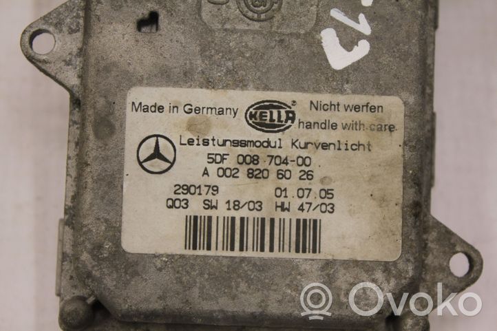Mercedes-Benz CLS C219 Ajovalojen virranrajoitinmoduuli Xenon A0028206026