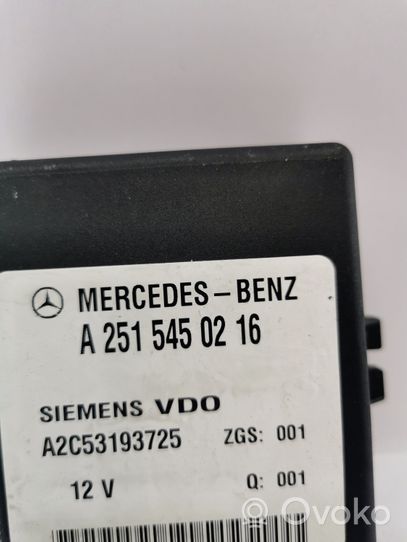 Mercedes-Benz R W251 Ilmajousituksen ohjainlaite/moduuli, takana A2515450216