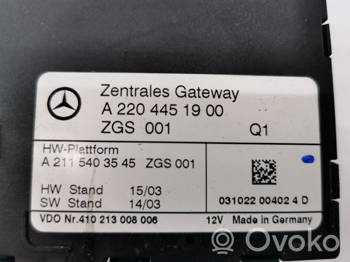 Mercedes-Benz SL R230 Moduł sterowania Gateway A2204451900