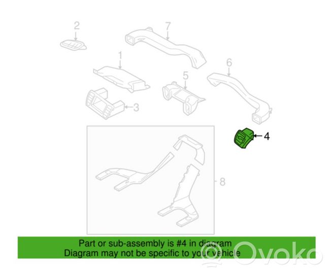 Subaru Outback Garniture, panneau de grille d'aération latérale 66110AG010