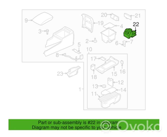 Subaru Outback Porte-gobelet arrière 66150AG01CJC