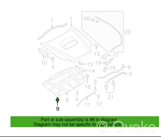 Subaru Legacy Isolante termico/insonorizzante vano motore/cofano 90814FC000