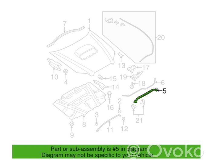 Subaru Outback Guarnizione compartimento motore 57252AG02A