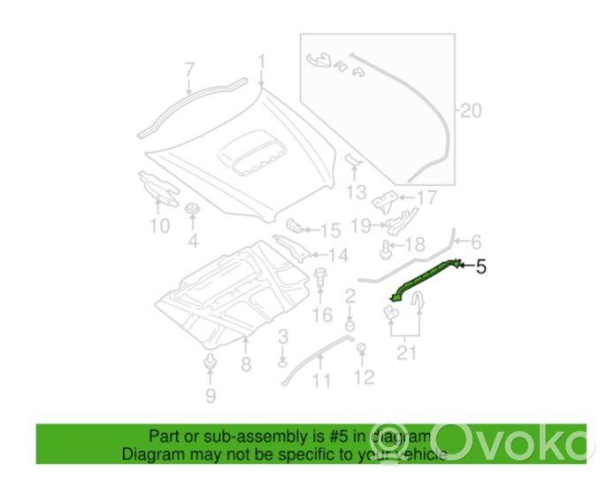 Subaru Legacy Joint de compartiment moteur 57252AG02A