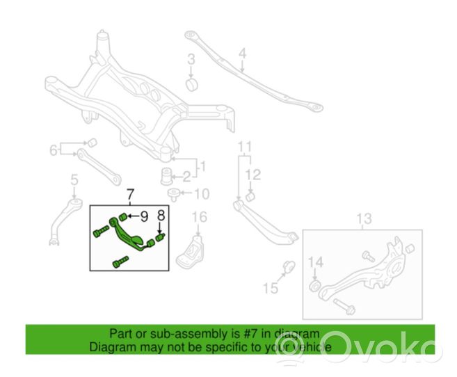 Subaru Outback Braccio di controllo sospensione posteriore 20250AE031