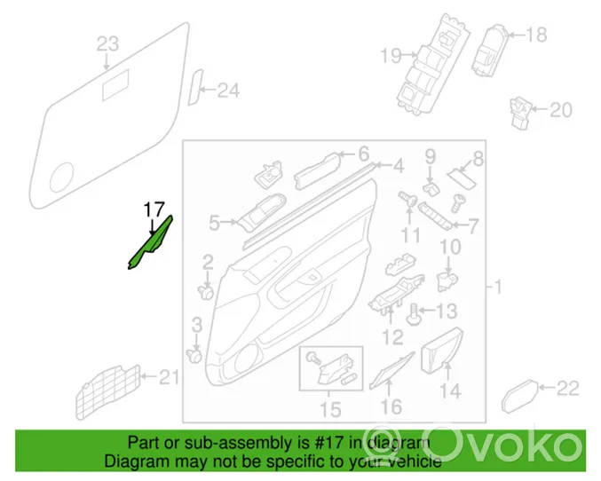 Subaru Outback Kita priekinių durų apdailos detalė 94251AG05A