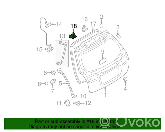 Subaru Legacy Takaluukun/tavaratilan sarana 60870AG00A9W