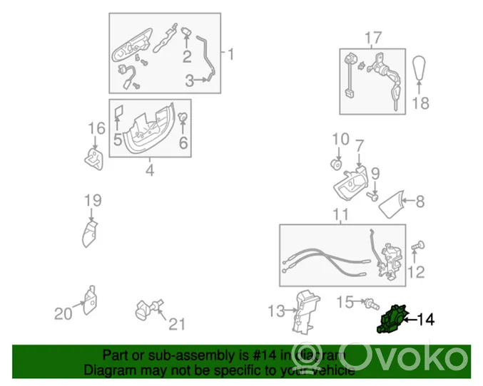 Subaru Legacy Moteur verrouillage centralisé 61100AG01A