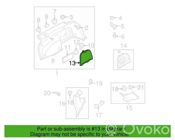 Subaru Legacy Tavaratilan sivuverhoilu 94056AG08AJC