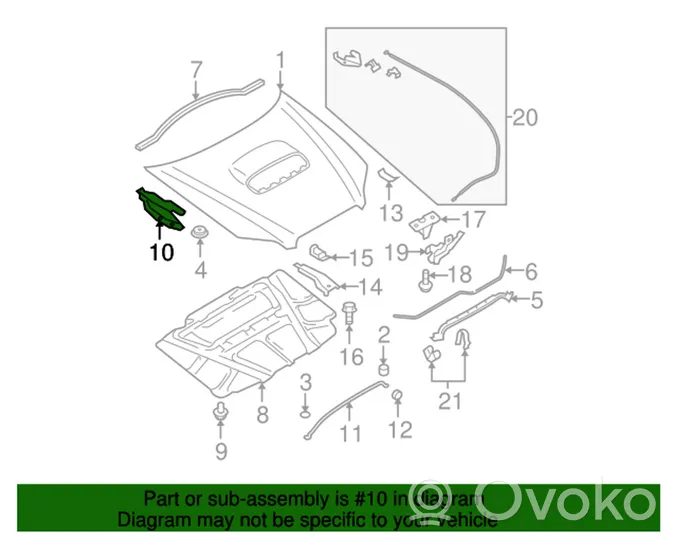 Subaru Legacy Vyris (-iai) variklio dangčio 57260AG0009P