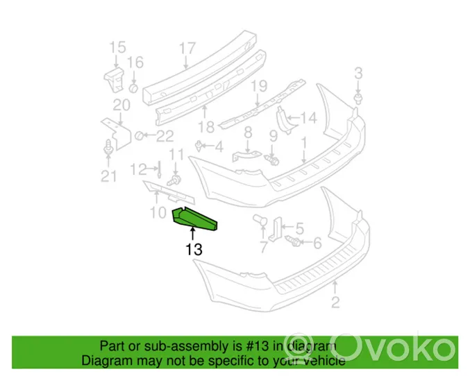 Subaru Legacy Rivestimento del pannello parte angolare del paraurti posteriore 57731AG