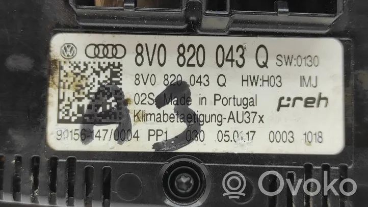 Audi A3 S3 8V Climate control unit 8V0820043Q