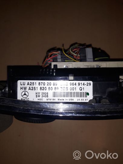 Mercedes-Benz R W251 Ilmastoinnin ohjainlaite A2518702089