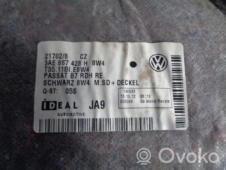 Volkswagen PASSAT B7 Rivestimento pannello laterale del bagagliaio/baule 3AE867428