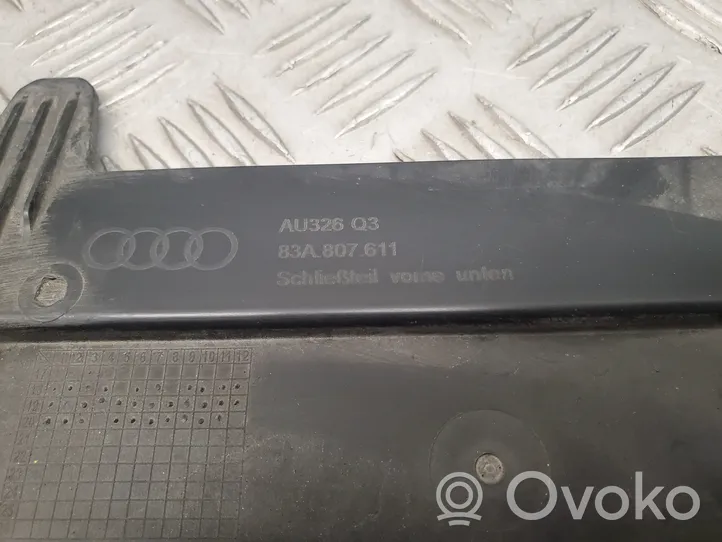 Audi Q3 F3 Etupuskurin alustan pohjalevy 83A807611