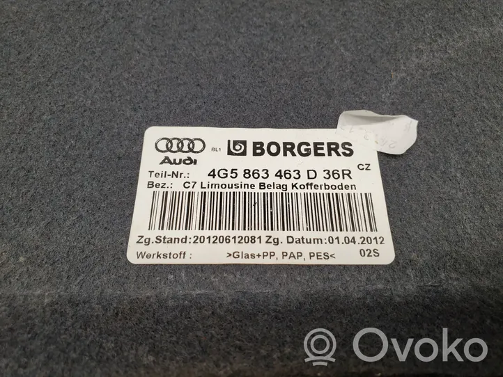 Audi A6 S6 C7 4G Tappeto di rivestimento del fondo del bagagliaio/baule 4G5863463D