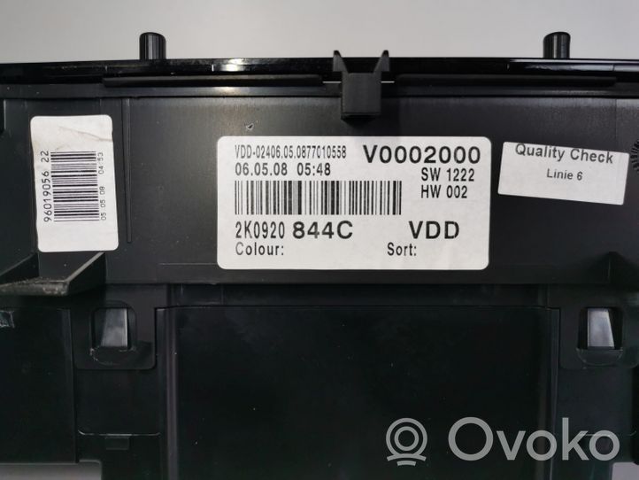 Volkswagen Caddy Tachimetro (quadro strumenti) 2K0920844C