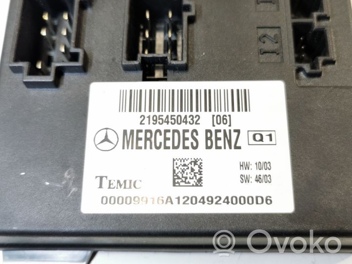 Mercedes-Benz CLS C219 Mukavuusmoduuli 2195450432