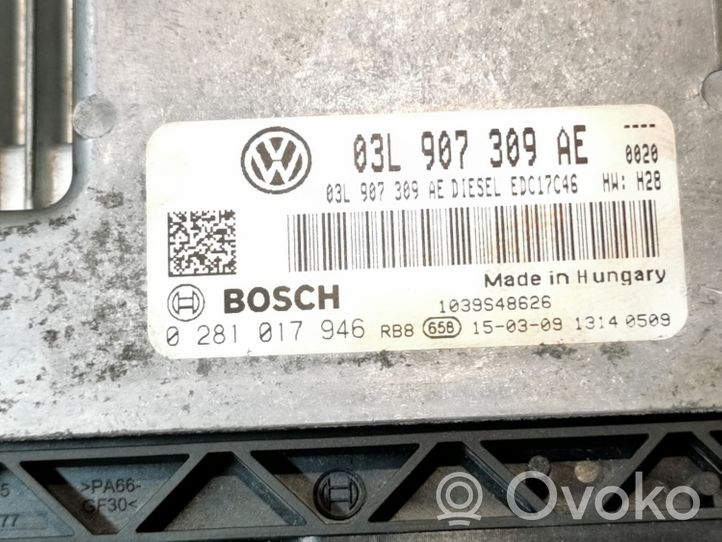 Volkswagen Tiguan Moottorinohjausyksikön sarja ja lukkosarja 5N0920883E