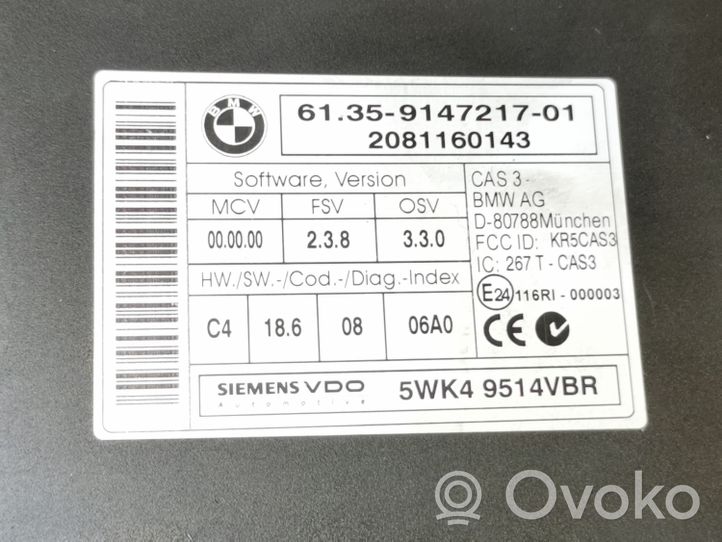 BMW 5 E60 E61 Komputer / Sterownik ECU i komplet kluczy 0281015043