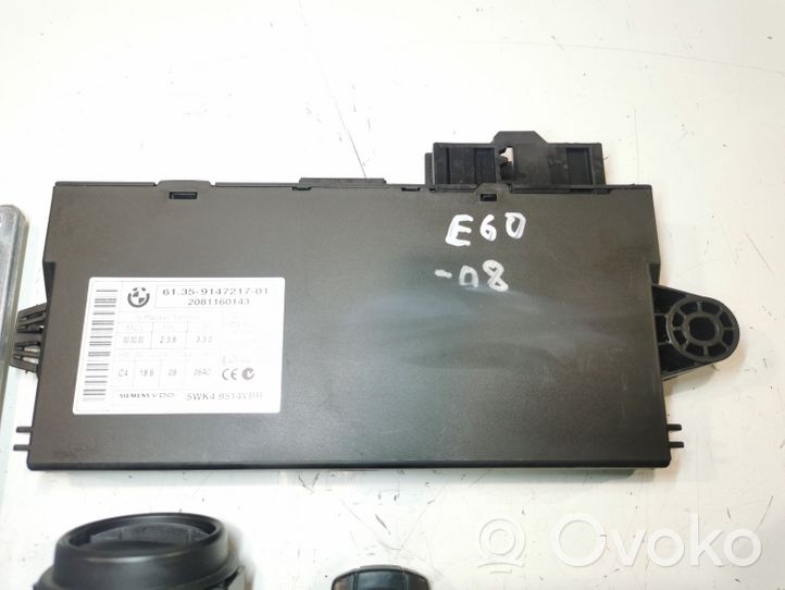 BMW 5 E60 E61 Juego de cerradura y set ECU del motor 0281015043