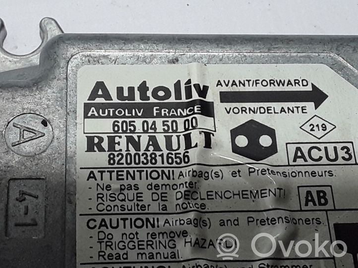 Renault Kangoo I Module de contrôle airbag 8200381656