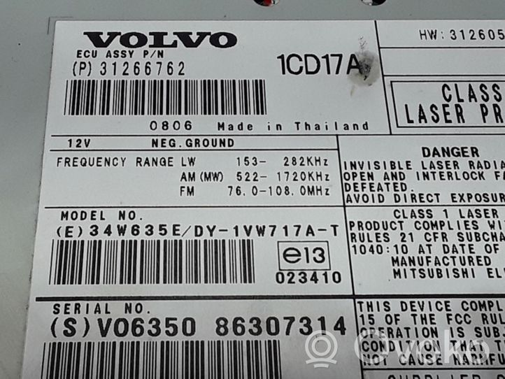 Volvo V50 Radio/CD/DVD/GPS head unit 31266762