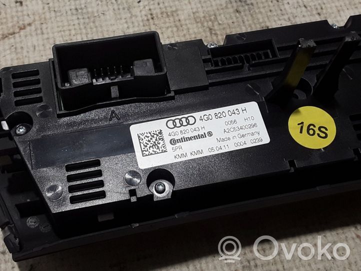 Audi A7 S7 4G Ilmastoinnin ohjainlaite/moduuli 4G0820043H