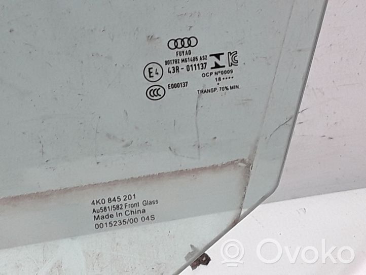 Audi A6 S6 C8 4K Etuoven ikkunalasi, neliovinen malli 4K0845201