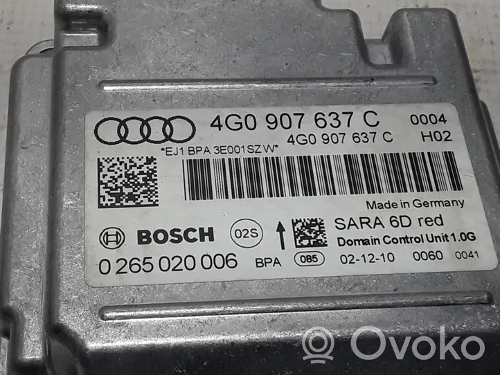 Audi A7 S7 4G Turvatyynyn ohjainlaite/moduuli 4G0907637C