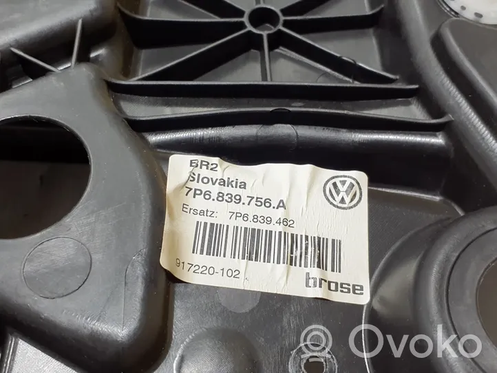 Volkswagen Touareg II Mechanizm podnoszenia szyby tylnej bez silnika 7P6839756A