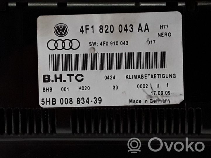 Audi A6 S6 C6 4F Ilmastoinnin ohjainlaite 4F1820043AA