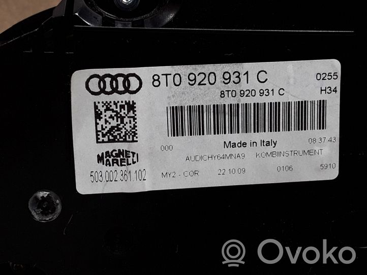 Audi A5 8T 8F Tachimetro (quadro strumenti) 8T0920931C