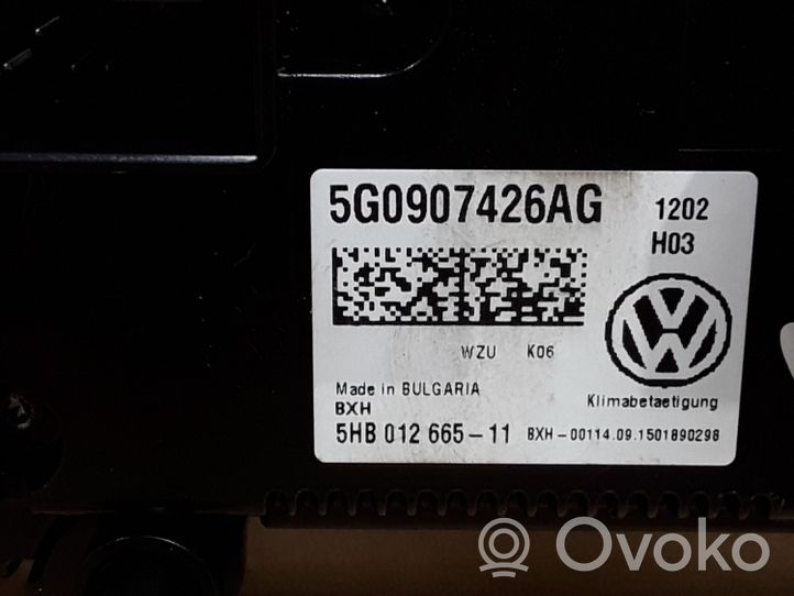 Volkswagen Touran III Oro kondicionieriaus/ klimato/ pečiuko valdymo blokas (salone) 5G0907426AG