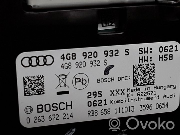 Audi A6 S6 C7 4G Tachimetro (quadro strumenti) 4G8920932S