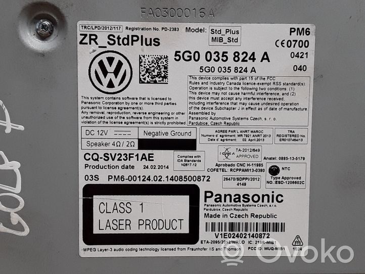 Volkswagen Golf VII Multimedijos kontroleris 5G0035824A