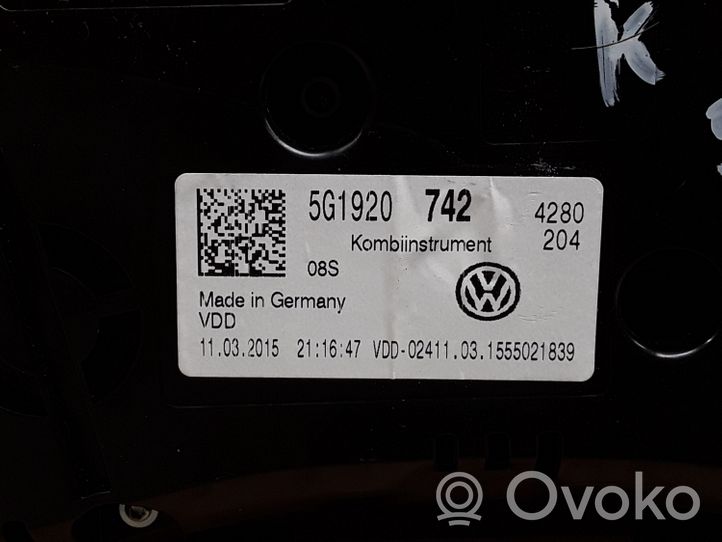 Volkswagen Golf VII Tachimetro (quadro strumenti) 5G1920742