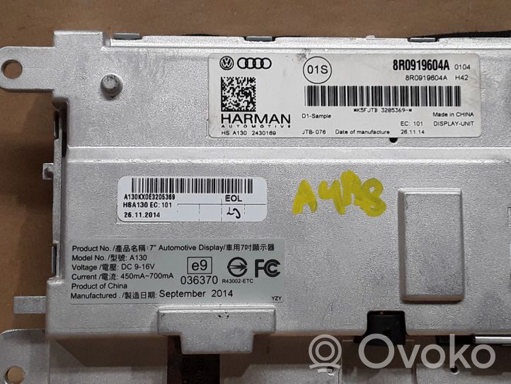 Audi A4 S4 B8 8K Monitor/display/piccolo schermo 8R0919604A