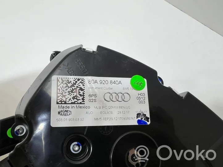 Audi Q5 SQ5 Spidometras (prietaisų skydelis) 80A920840A