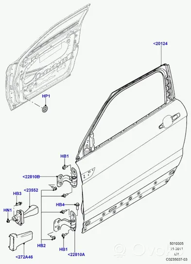 Land Rover Range Rover Evoque L538 Portiera anteriore LR028555