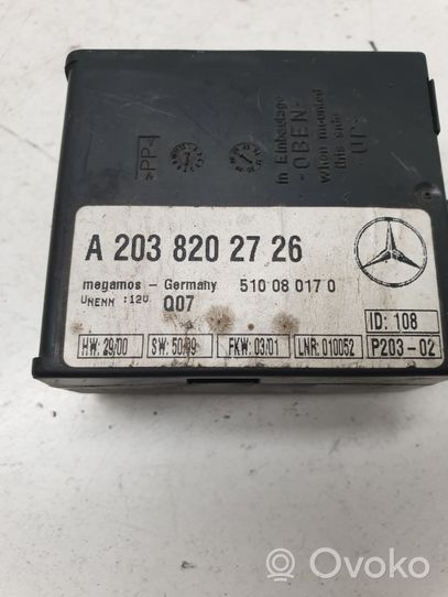 Mercedes-Benz S W220 Hälytyksen ohjainlaite/moduuli A2038202726