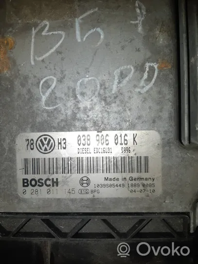 Volkswagen PASSAT B5 Sterownik / Moduł ECU 038906016K