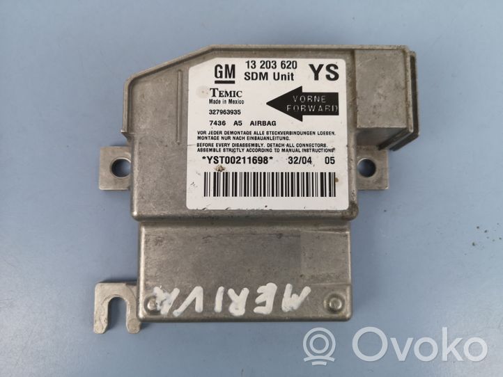 Opel Meriva A Airbag control unit/module 13203620