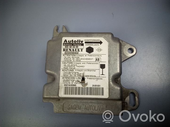 Renault Kangoo I Module de contrôle airbag 8200098402