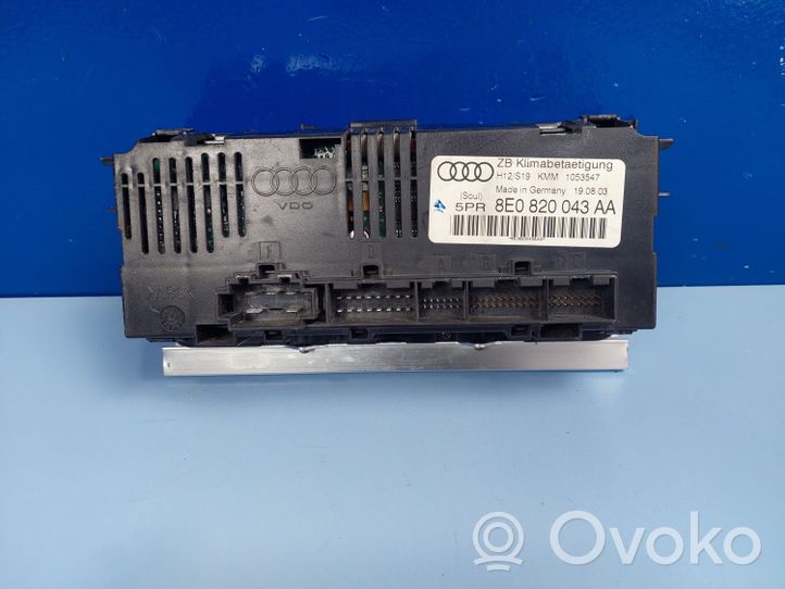 Audi A4 S4 B6 8E 8H Centralina del climatizzatore 8E0820043AA