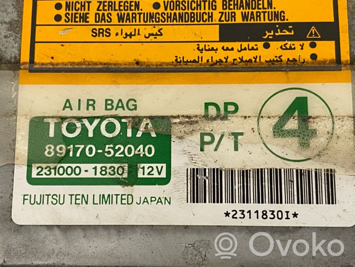 Toyota Yaris Oro pagalvių valdymo blokas 8917052040