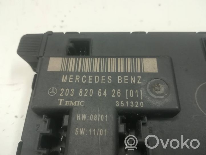 Mercedes-Benz C AMG W203 Centralina/modulo portiere 2038206426