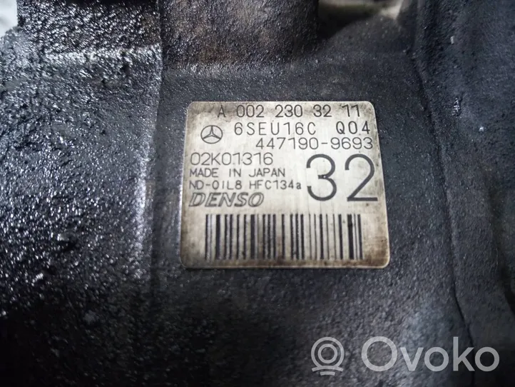 Mercedes-Benz C W204 Compressore aria condizionata (A/C) (pompa) A0022303211