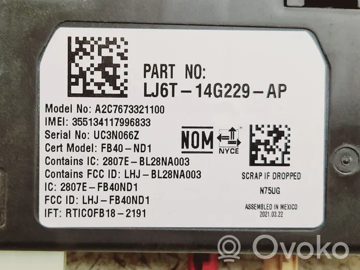 Ford Escape IV Bluetoothin ohjainlaite/moduuli LJ6T14G229