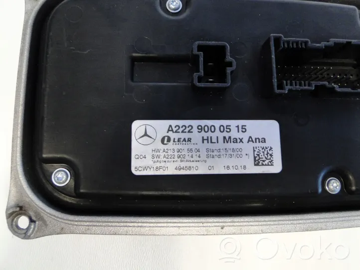 Mercedes-Benz S W222 LED-liitäntälaitteen ohjausmoduuli A2229000515